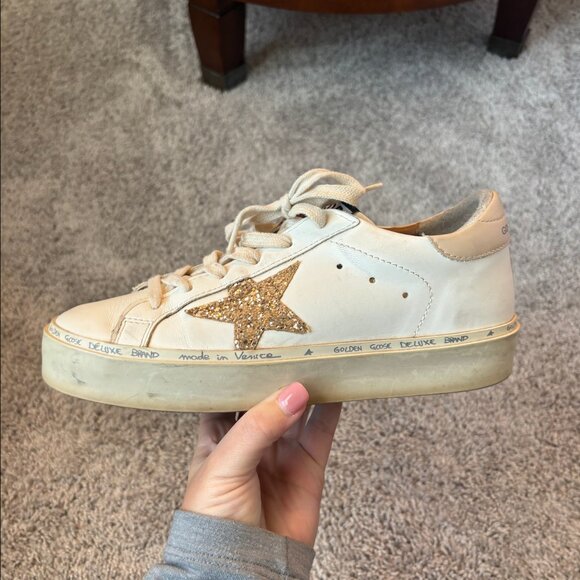 Womens Golden Goose Hi-Star Gold - Picture 3 of 7